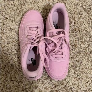 Pink corduroy Nike Air Force 1